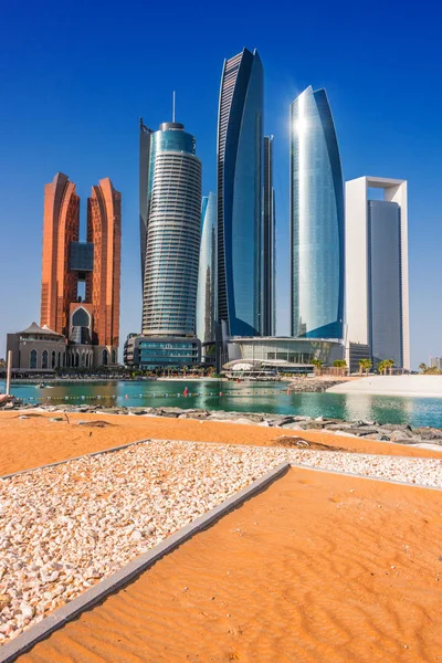 Abu Dhabi Egyesült Arab Emírségek 2019 Február Etihad Tornyok Abu — Stock Fotó