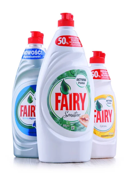 Plastové lahve detergentů miska víla — Stock fotografie