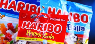 Haribo tarafından üretilen sakızlı şeker paketleri