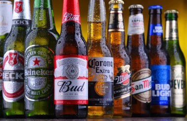 Ünlü küresel bira markalarının şişe