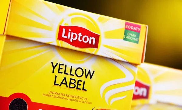 Κίτρινη ετικέτα τσάι Lipton — Φωτογραφία Αρχείου