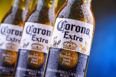 Corona ekstra bira şişeleri