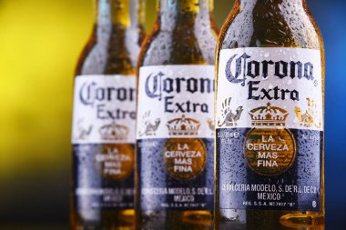 Corona ekstra bira şişeleri