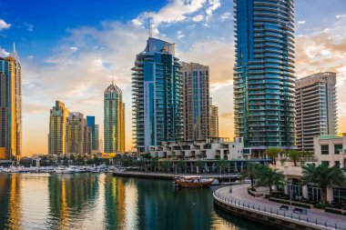 Modern residential architecture of Dubai Marina, UAE