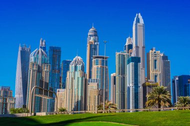 Modern residential architecture of Dubai Marina, UAE