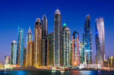 Modern residential architecture of Dubai Marina, UAE