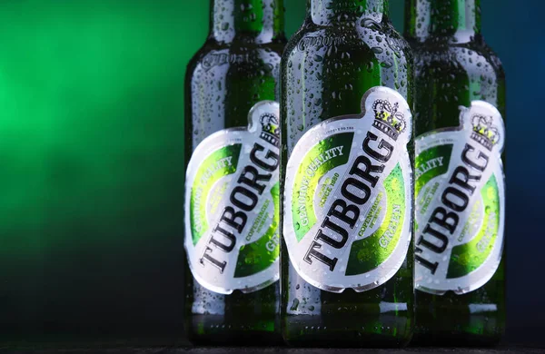 Tuborg bira şişesi — Stok fotoğraf