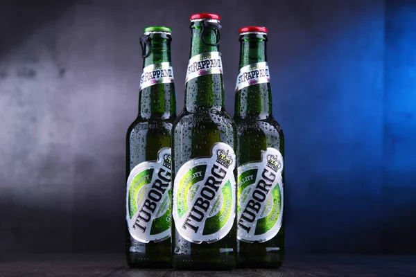 Μπουκάλια μπύρα tuborg — Φωτογραφία Αρχείου