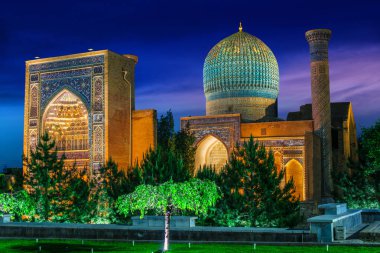 Guri Amir, a mausoleum of the Asian conqueror Timur in Samarkand clipart