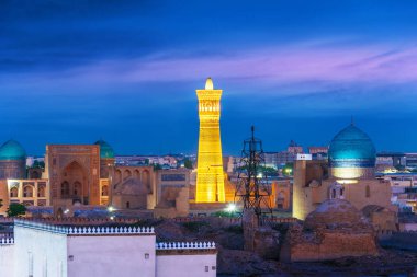 Özbekistan 'ın Buhara Tarih Merkezi manzarası