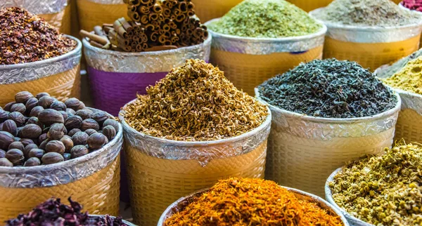 Spices and herbs on the arab street market stall — Stock Photo, Image