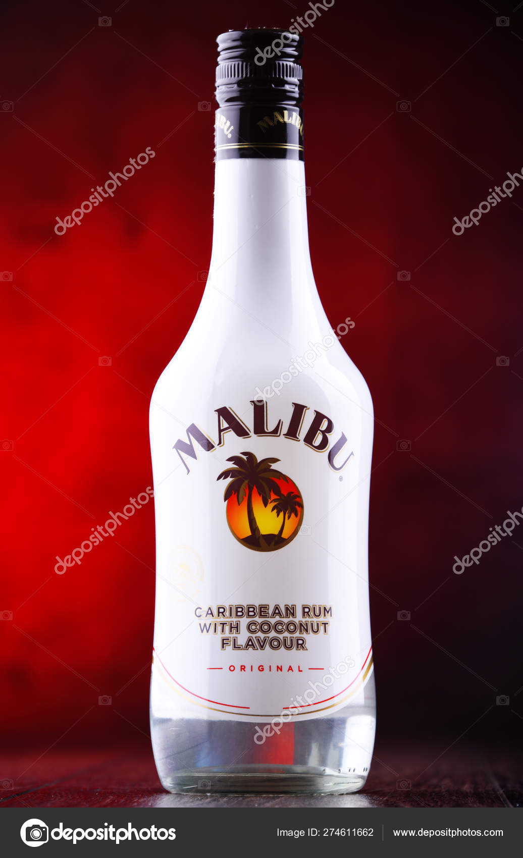 Bottle Of Malibu Caribbean Rum With Coconut Flavour Stock Editorial Photo C Monticello 274611662