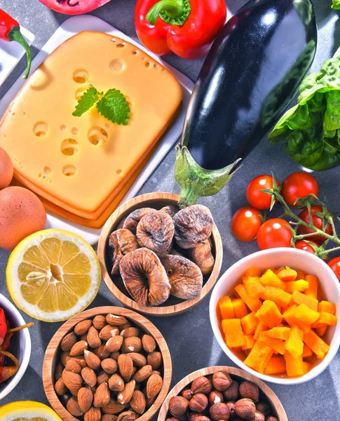 Assorted organic food products on the table