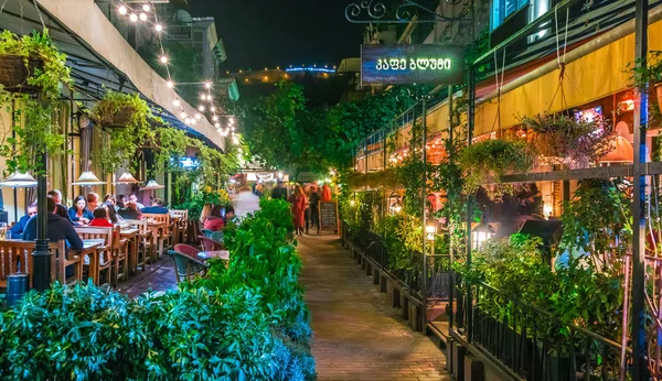 Restaurantes na área turística do centro de Tbilisi, Geórgia — Fotografia de Stock