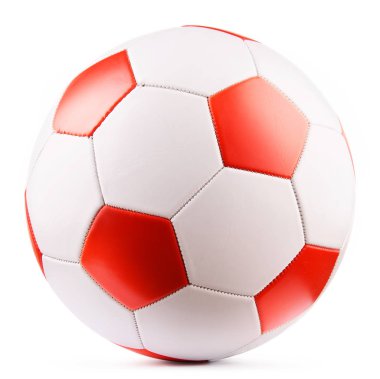 Deri futbol topu beyaz arkaplanda izole
