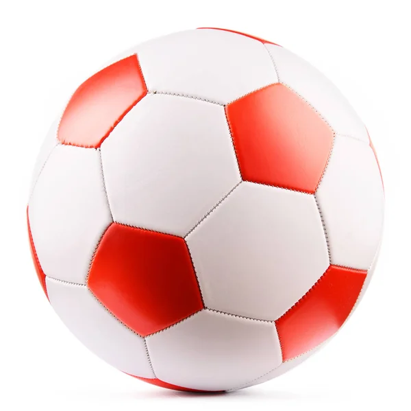 Leder-Fußball isoliert auf weißem Hintergrund — Stockfoto