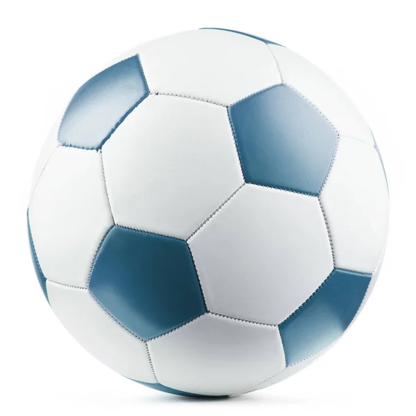 Шкіряний футбольний м'яч ізольований на білому тлі — стокове фото