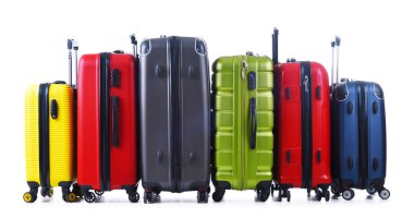 Beyaz arka plan üzerinde izole seyahat bavul