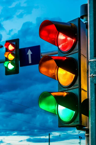 Traffic lights over urban intersection