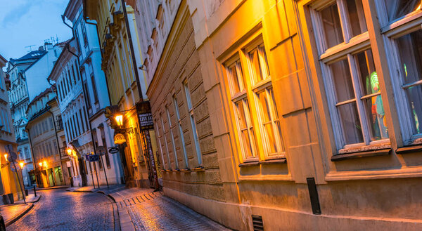 PRAGUE, CZECH REP - AUG 2, 2019: Historic architecture of downtown Prague, Czech Republic