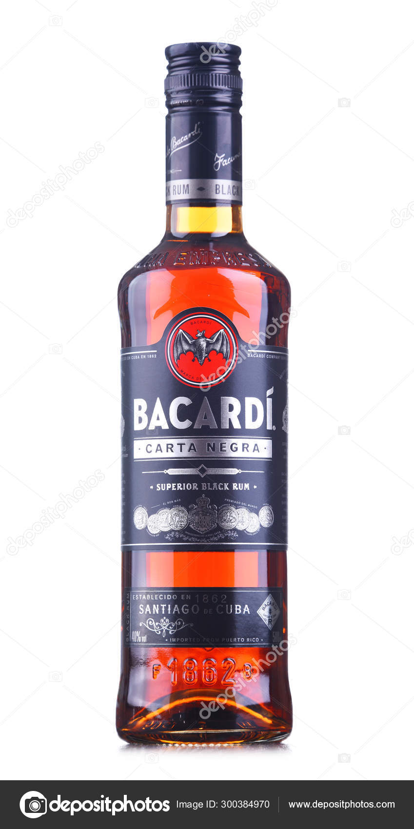 Bottle Of Bacardi Black Rum Stock Editorial Photo C Monticello 300384970