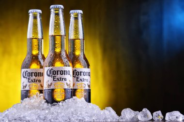 Corona ekstra bira şişeleri