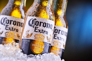 Corona ekstra bira şişeleri