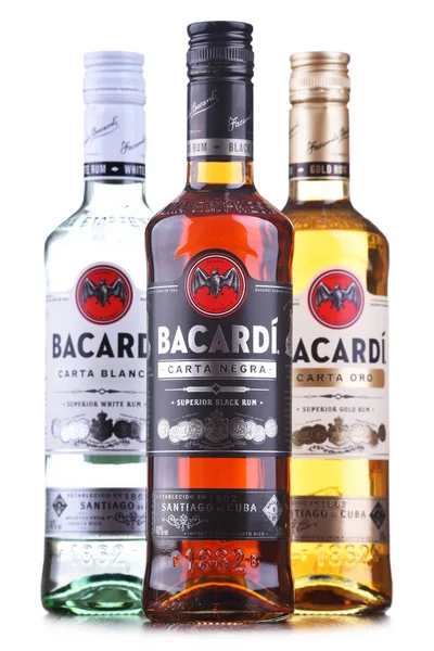 Bottles of Bacardi rum — Stock Photo, Image