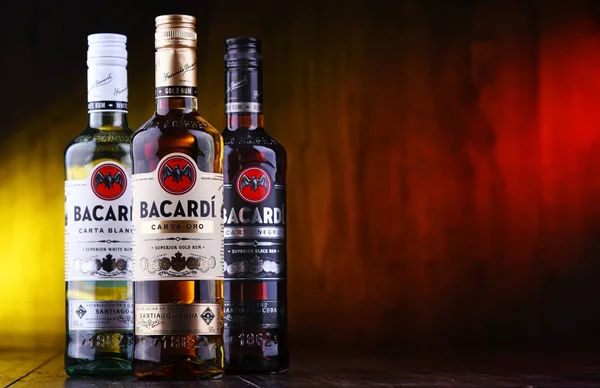 Bottiglie di rum Bacardi — Foto Stock