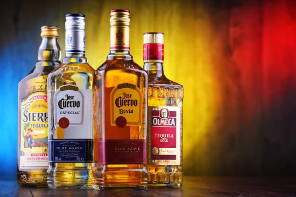 Bottiglie di marche di tequila globali più vendute — Foto Stock