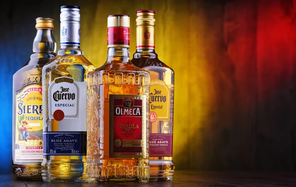 Botellas de marcas mundiales de tequila más vendidas —  Fotos de Stock