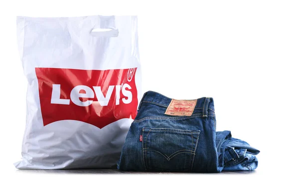 Saco de compras do Levi original isolado em branco — Fotografia de Stock