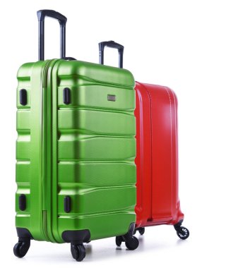 Beyaz arka plan üzerinde izole seyahat bavul