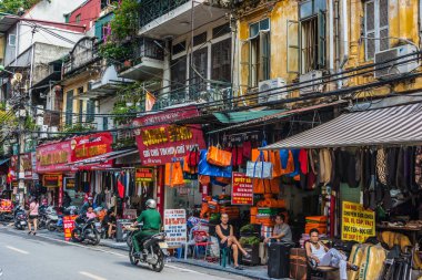 Hanoi Eski Mahallesi, Vietnam Sokak Manzarası
