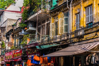 Hanoi Eski Mahallesi, Vietnam Sokak Manzarası