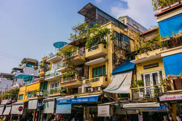 Arquitetura do Bairro Antigo de Hanói, Vietnã — Fotografia de Stock