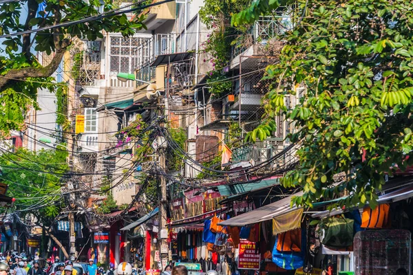 Hanoi Eski Mahallesi, Vietnam Sokak Manzarası — Stok fotoğraf