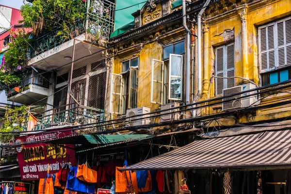 Hanoi Eski Mahallesi, Vietnam Sokak Manzarası — Stok fotoğraf