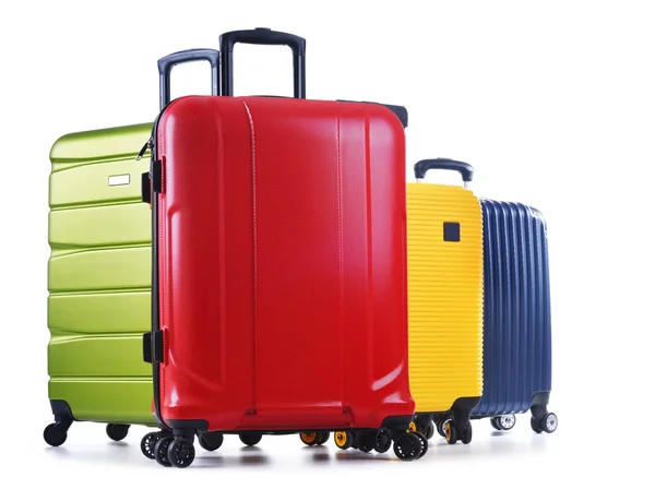 Travel suitcases isolated on white background — Stock Photo, Image