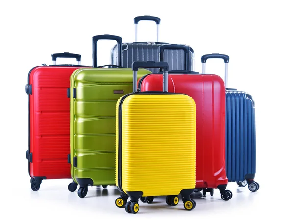 Travel suitcases isolated on white background — Stock Photo, Image