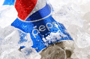POZNAN, POL - MAY 22, 2020: Can of Pepsi, a carbonated soft drink produced and manufactured by PepsiCo. The beverage was created and developed in 1893 under the name Brad's Drink clipart