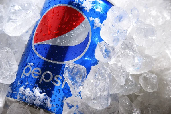 Poznan Pol Mei 2020 Blik Pepsi Een Koolzuurhoudende Frisdrank Geproduceerd — Stockfoto