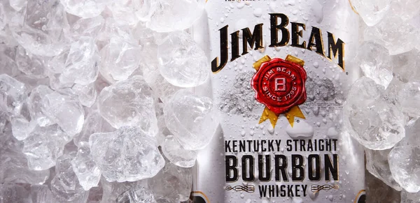 Poznan Pol Mayo 2020 Botella Jim Beam Una Las Marcas —  Fotos de Stock