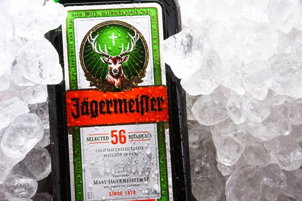 Poznan Pol Mei 2020 Fles Jagermeister Duits Digestief Gemaakt Van — Stockfoto