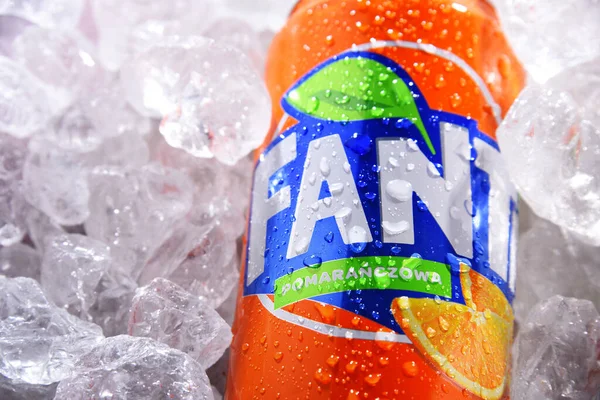 Poznan Pol Jun 2020 Can Fanta Ett Globalt Märke Kolsyrade — Stockfoto