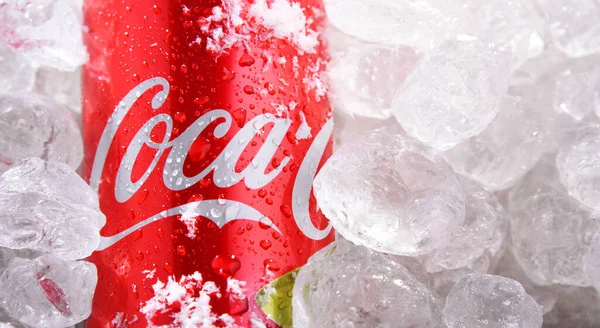 Poznan Pol Jun 2020 Can Coca Cola Kolsyrad Läsk Tillverkad — Stockfoto