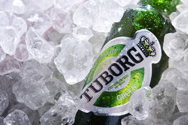 Poznan Pol Jun 2020 Fles Tuborg Bier Geproduceerd Door Een — Stockfoto