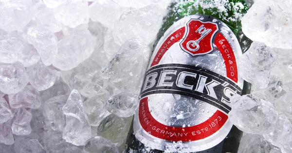 Poznan Pol Jun 2020 Bottle Beck World Best Selling German — Stock Photo, Image
