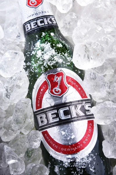 Poznan Pol Jun 2020 Bottle Beck World Best Selling German — Stock Photo, Image