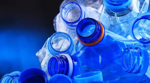 Composition Empty Mineral Water Bottles Plastic Waste — Stock Photo, Image